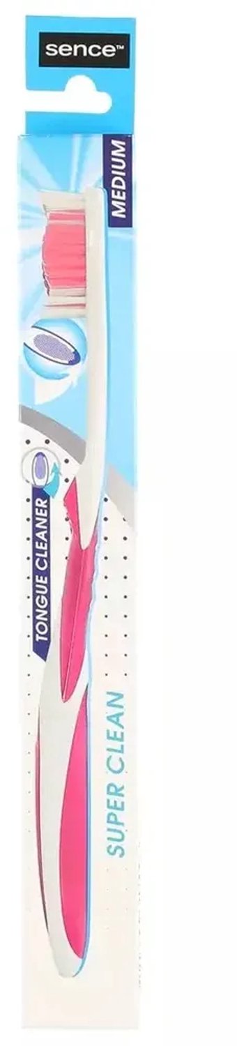 Sence Tandenborstel Medium Super Clean Roze (1 stuk)