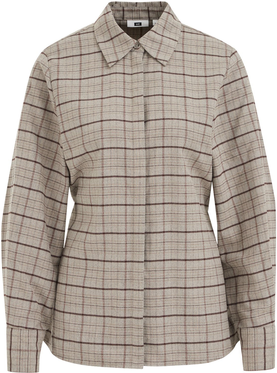 WE Fashion Dames blouse met ruit en knoopdetail