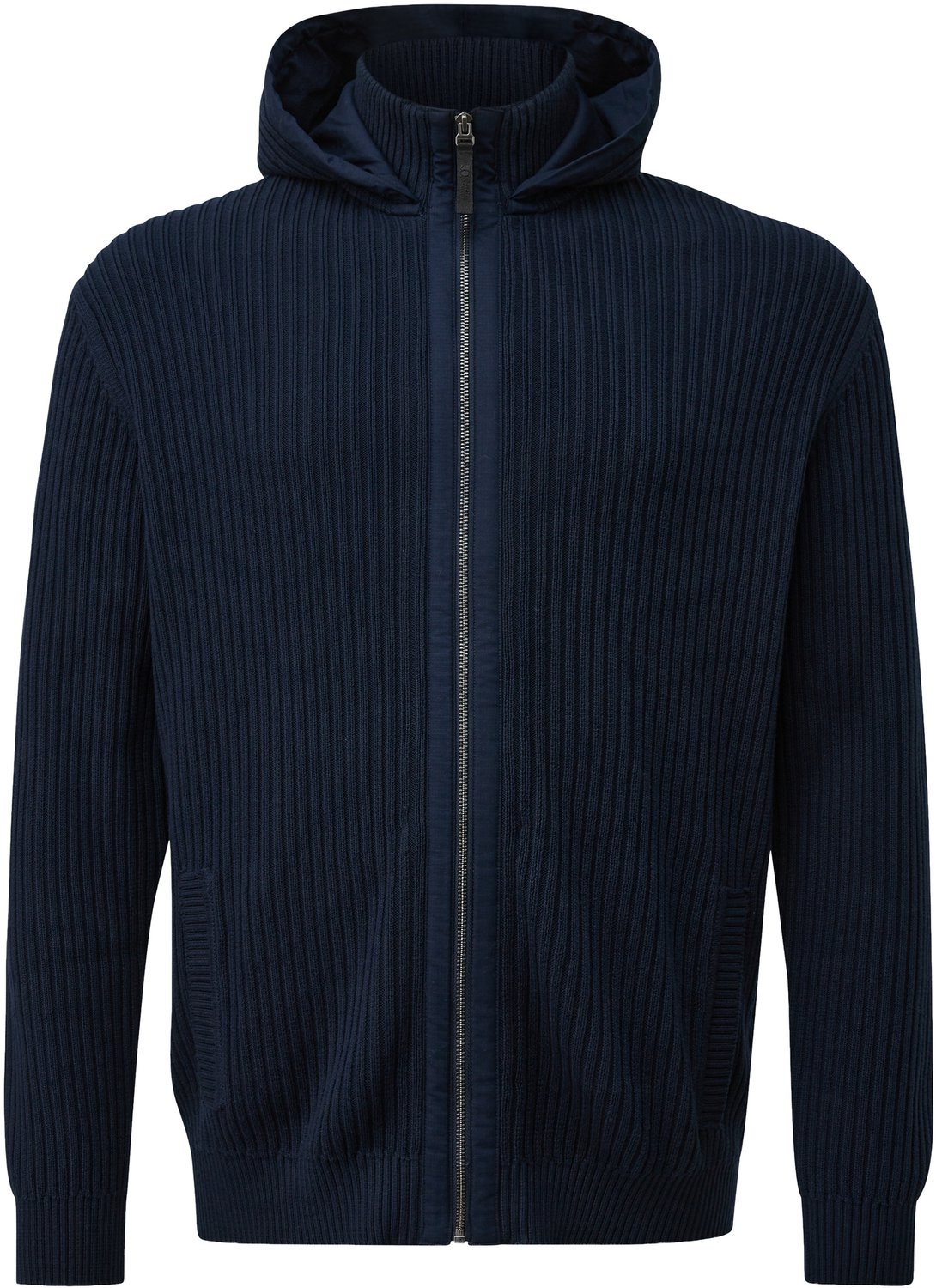 s.Oliver - male - Gebreid vest met capuchon in een mix van stoffen