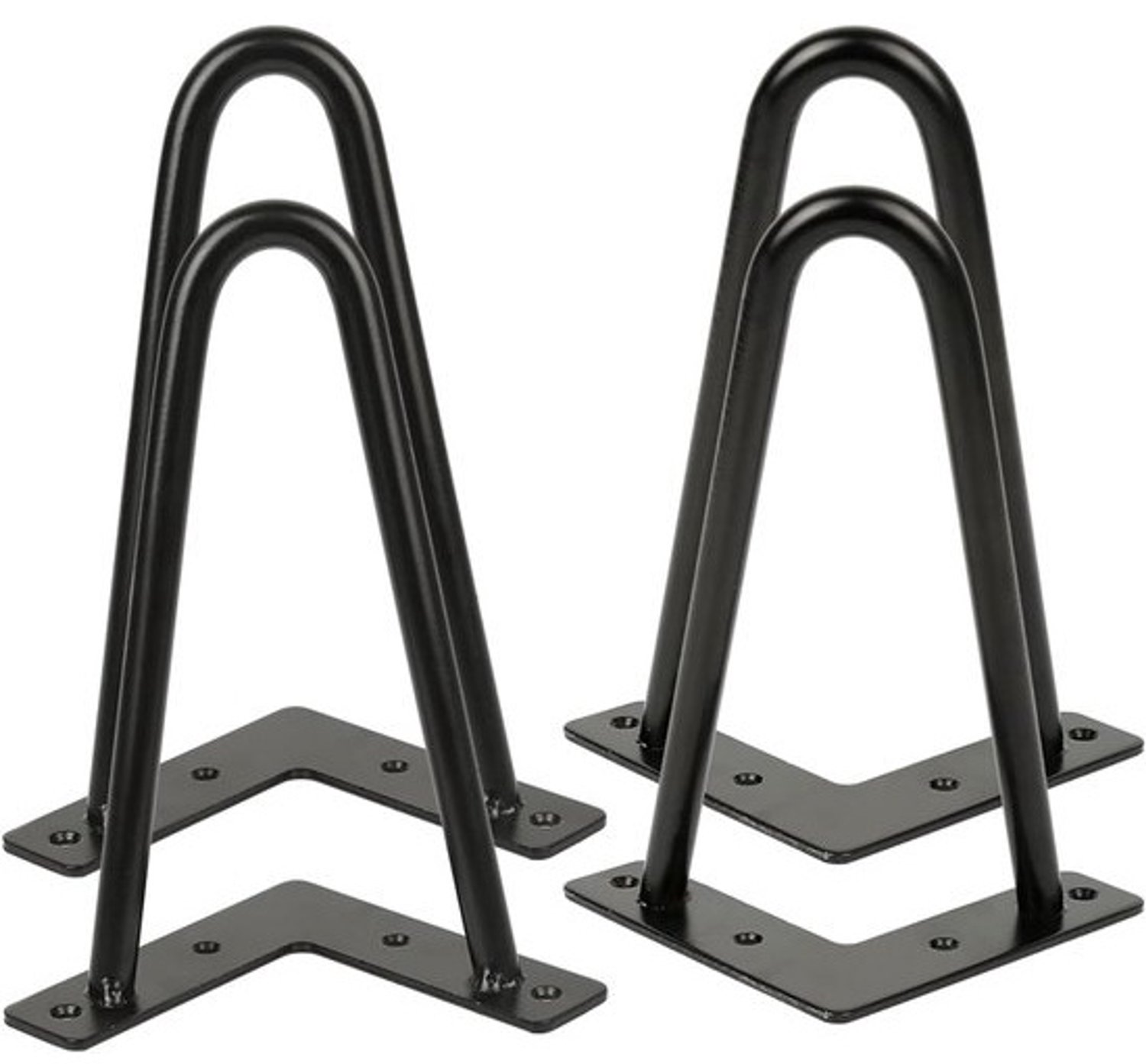 Set van 4 - zwarte metalen tafelpoten - 20 cm hoog - sterk en robuust
