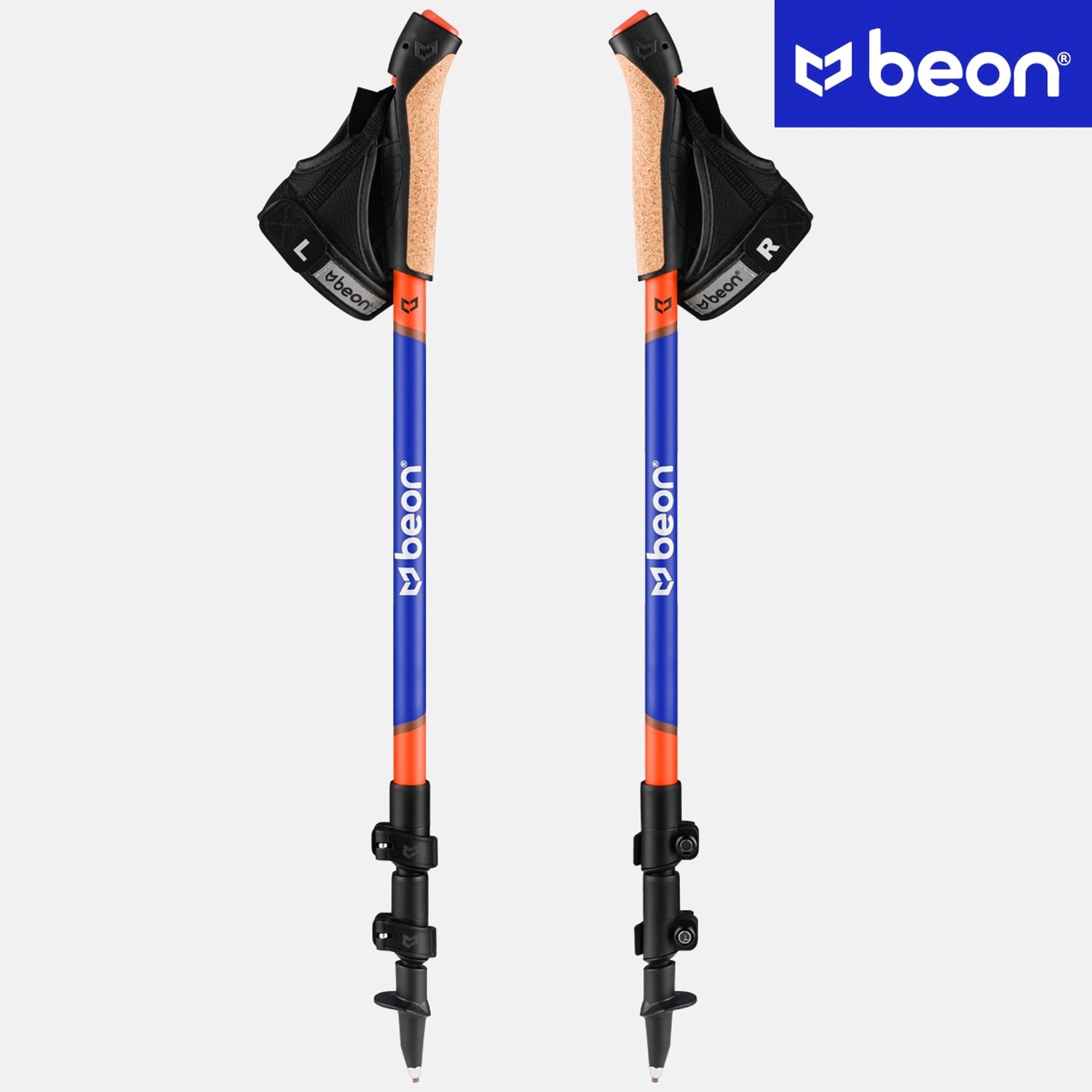 Beon Nordic Walking Stokken NX4 Blauw - Opvouwbaar & Verstelbaar