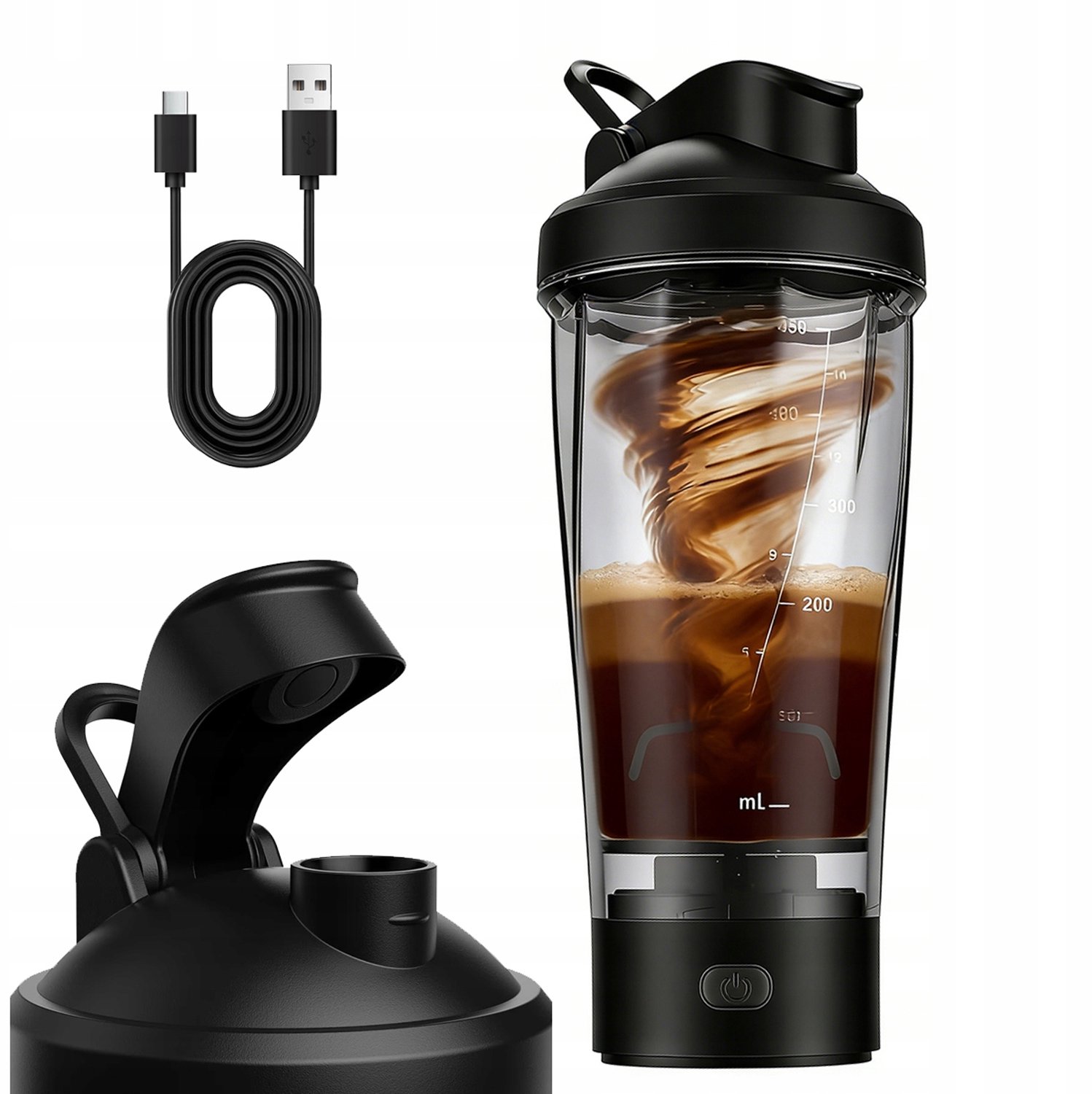 Elektrische Shaker Beker 450ml - Draagbare Proteïne Blender met USB-C