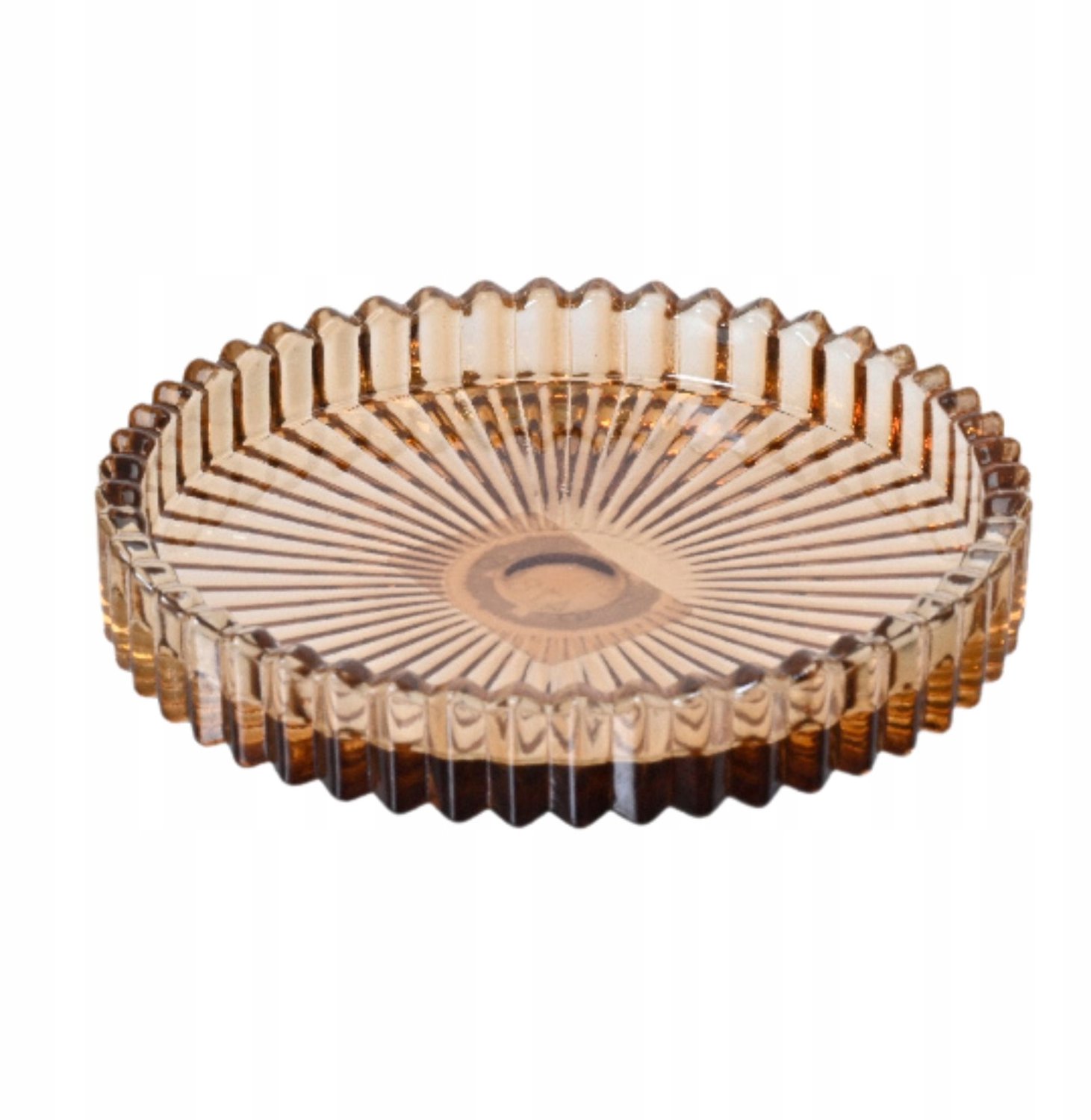 Bruine Glazen Kaarsenstandaard Rond - 10cm Diameter