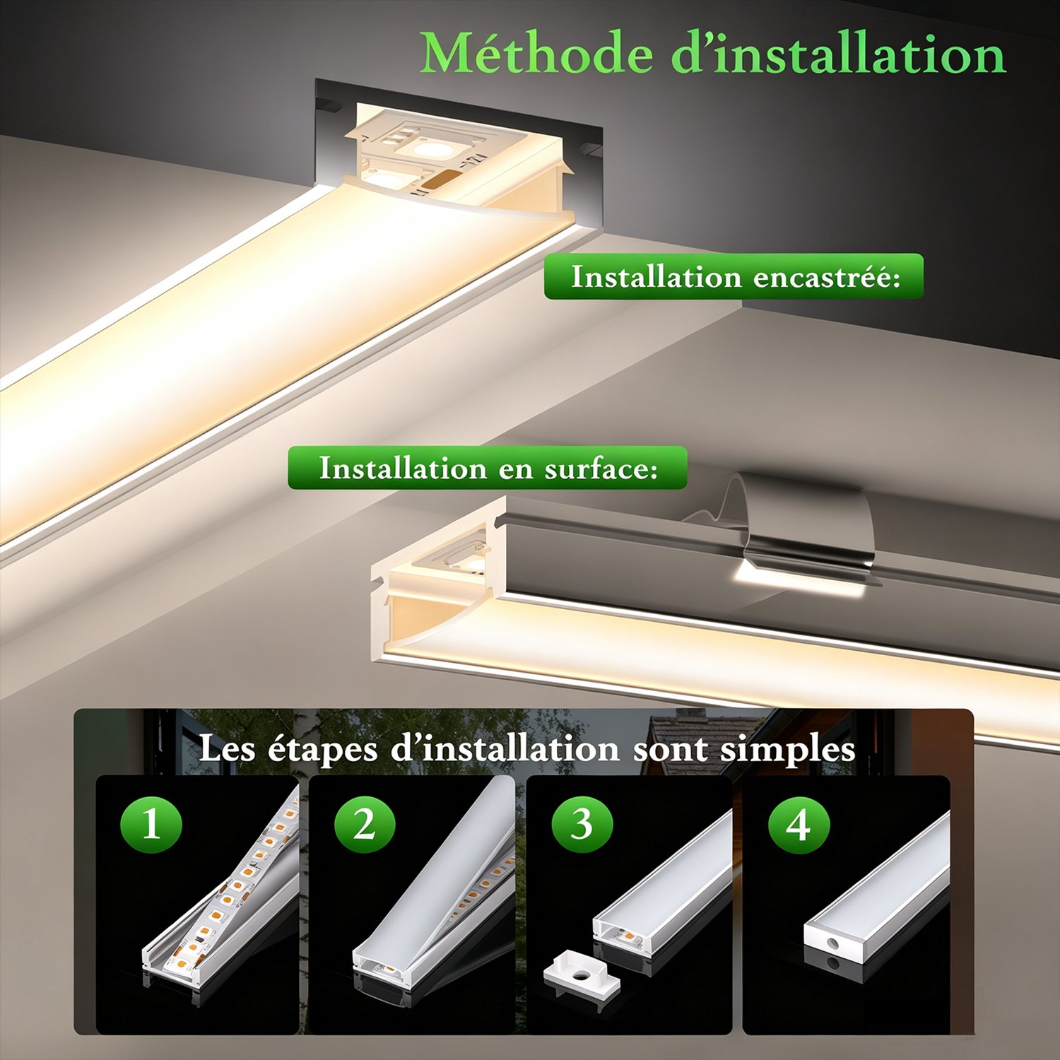 Riserva-LED Profiel-Aluminium Profiel voor LED Strip-Met Acryl Diffuser-Schroefbaar-2m 5 Stuks
