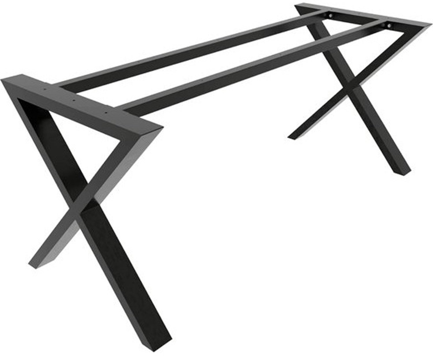 Zwarte metalen tafelpoten - set - Zwaar stalen rechthoekig onderstel - voor eettafel of bureau