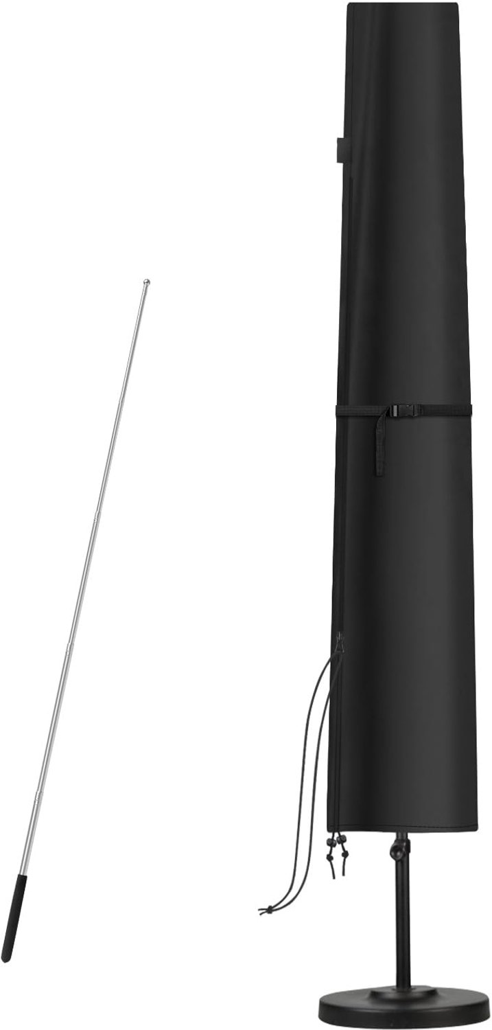 Famanu - Beschermhoes voor Parasol - Bescherming tegen weersinvloeden - Waterdicht polyester - Zwart 1 stuk