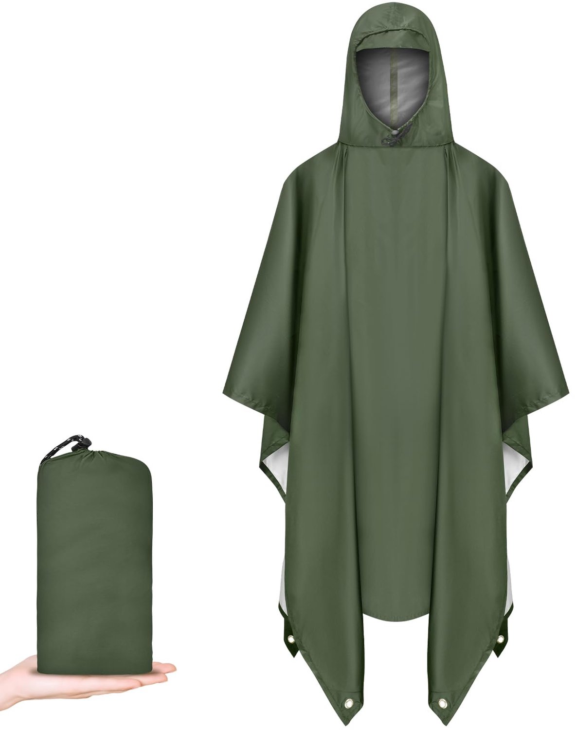 Famanu - Waterdichte regenponcho voor volwassenen - Bescherming tegen regen - Lichtgewicht en multifunctioneel - Blauw 1 stuk