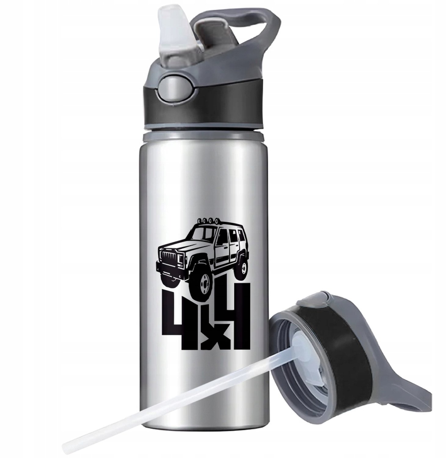 Aluminium Sport Bidon met Rietje en Handvat - 650ml