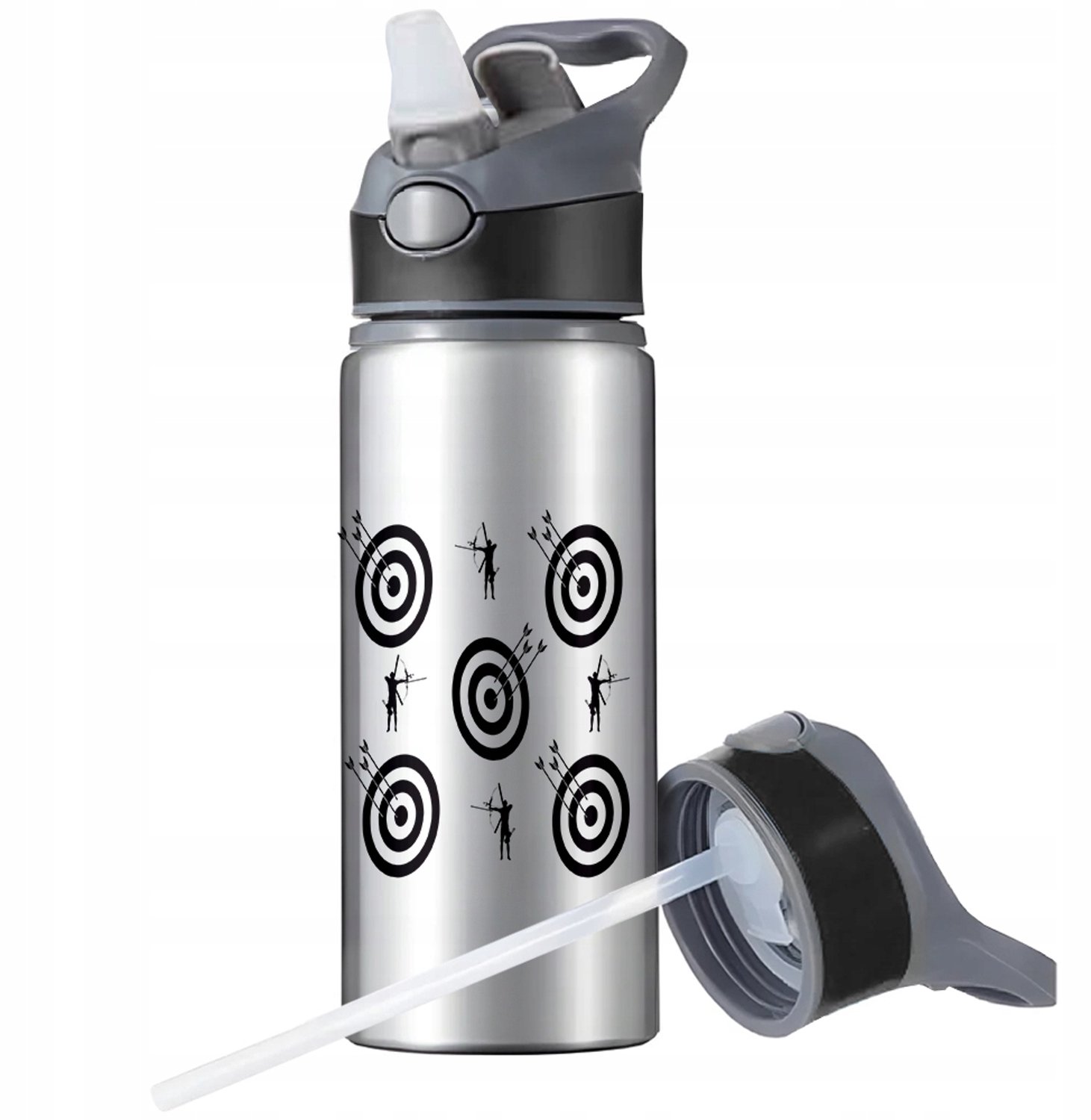 Sport Bidon 650ml Aluminium met Rietje en Handvat - Ideaal voor Fitness
