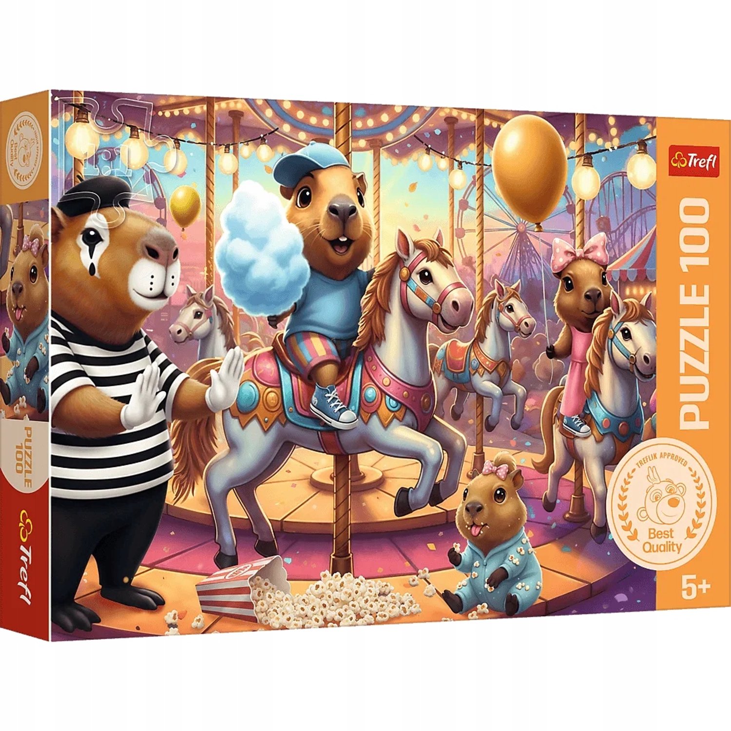Trefl Puzzel 100 Stuks: Kapibara Vakantiepret, Vanaf 5 Jaar