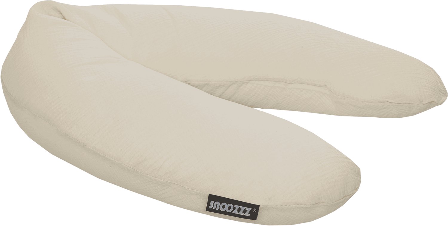 Bol.com Snoozzz Voedingskussen Premium Kwaliteit - 185 cm – Microparel Vulling – Luxe Draagtas – Wasbare Hoes - Champagne aanbieding