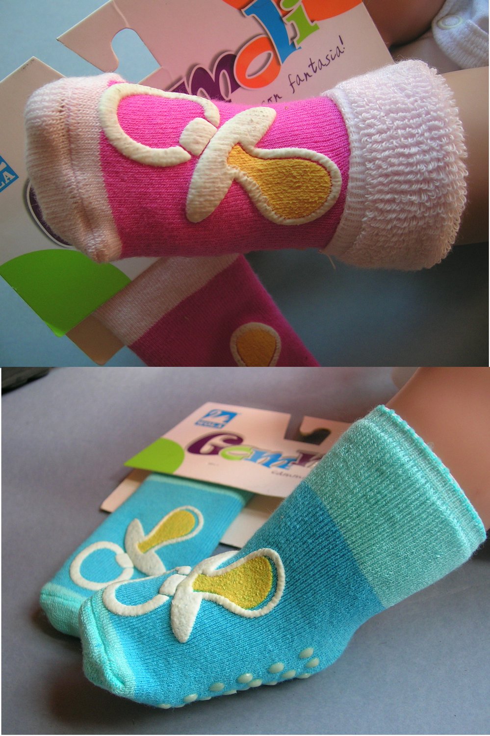 Merkloze Antislip Sokken met Glow-in-the-Dark Print - Maat 10-11 cm
