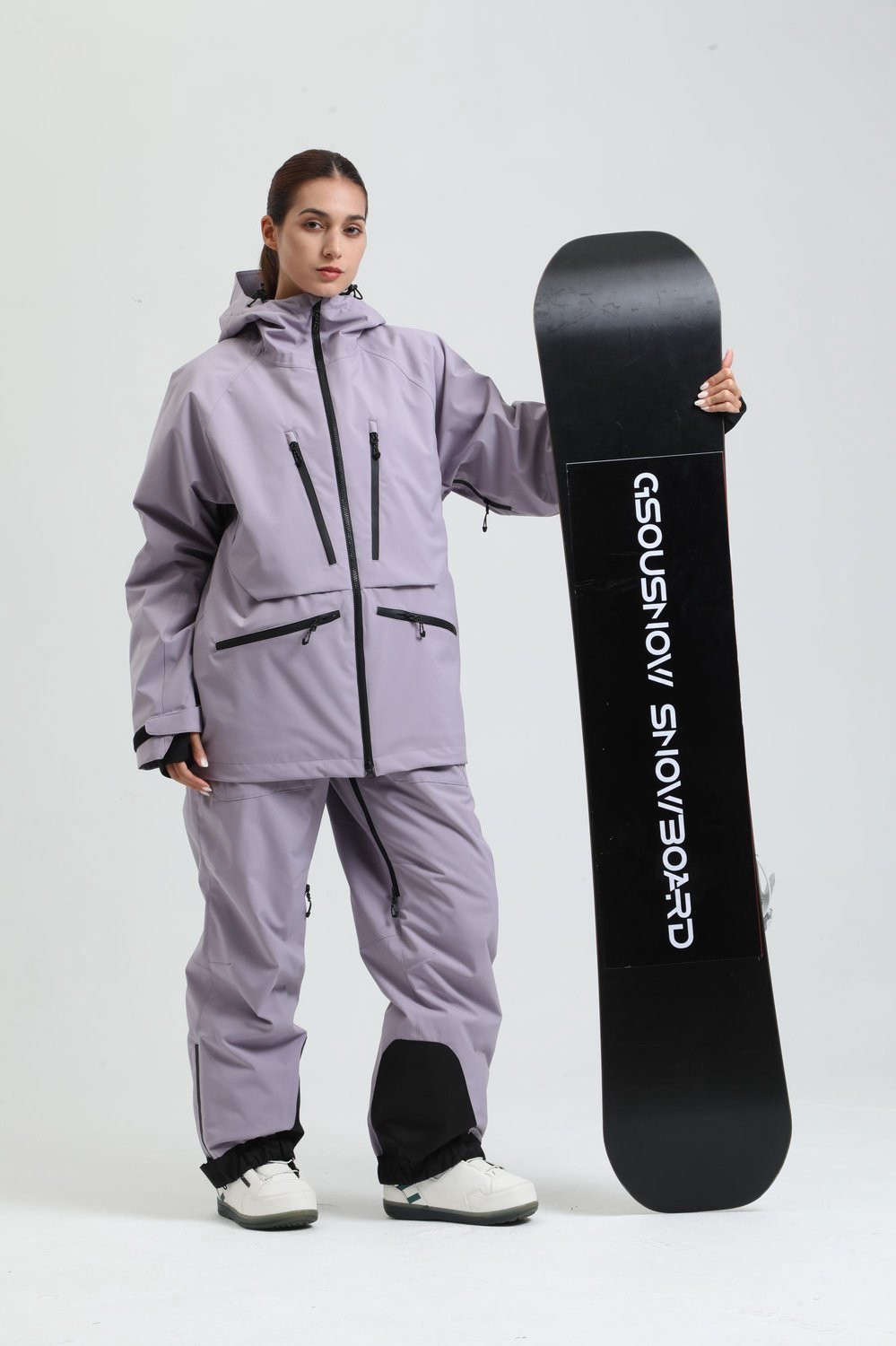 GSOU SNOW Multifunctionele waterdichte geïsoleerde sneeuwjas voor dames en heren Lavendel Blauw