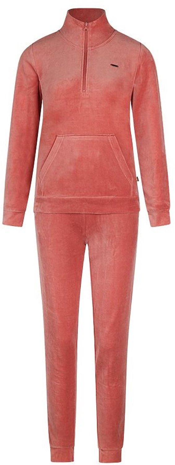 Charlie Choe Dames Homewear Set Velours m61106-38 dusty dusty cedar motief
