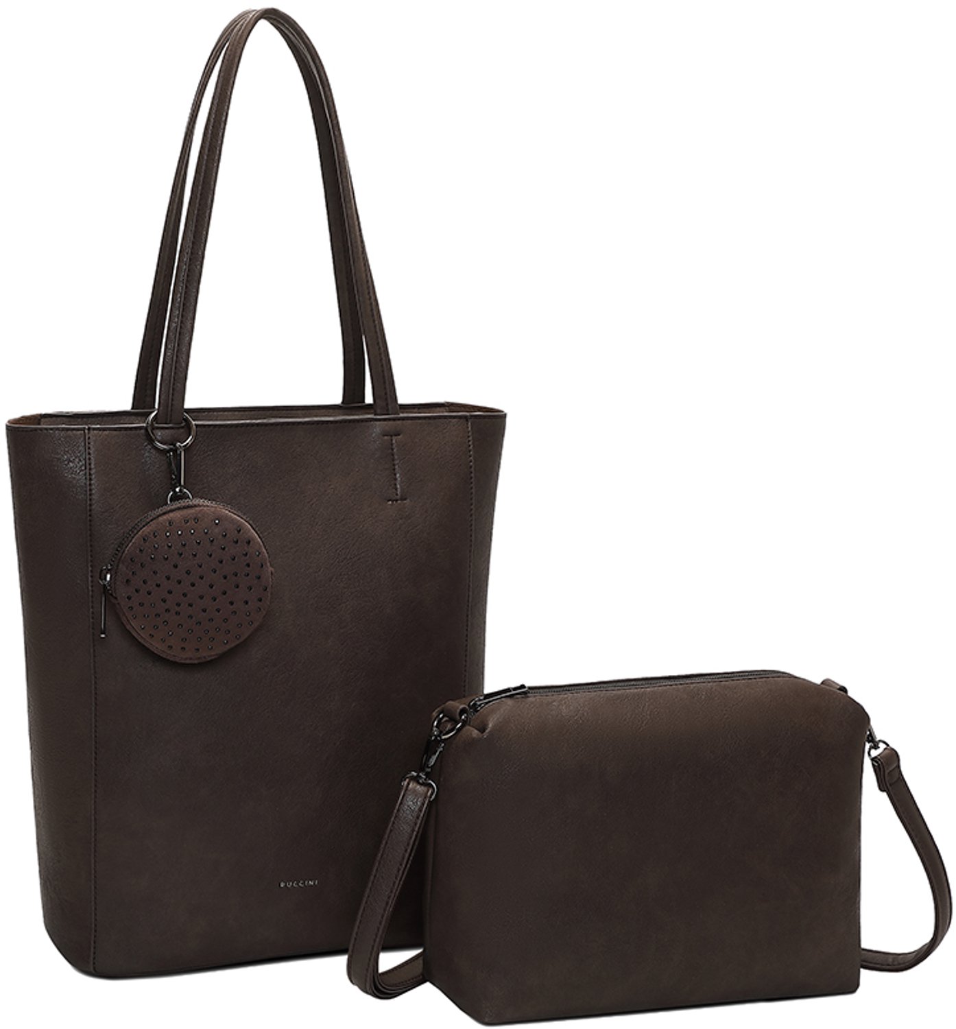 Puccini Linea Grote Schoudertas Dames - Imitatieleer - Bruin