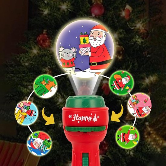 Projector Zaklamp - Met 48 Lichtpatronen - Kerst Projectielamp - Kinderzaklamp - Draagbare vakantieprojector - Zaklampprojector - Voor kamperen, auto, plafond en wanddecoratie - Feestelijke Projectie voor Ramen en Erf - Op Batterij - Voor Kinderen — afbeelding 5