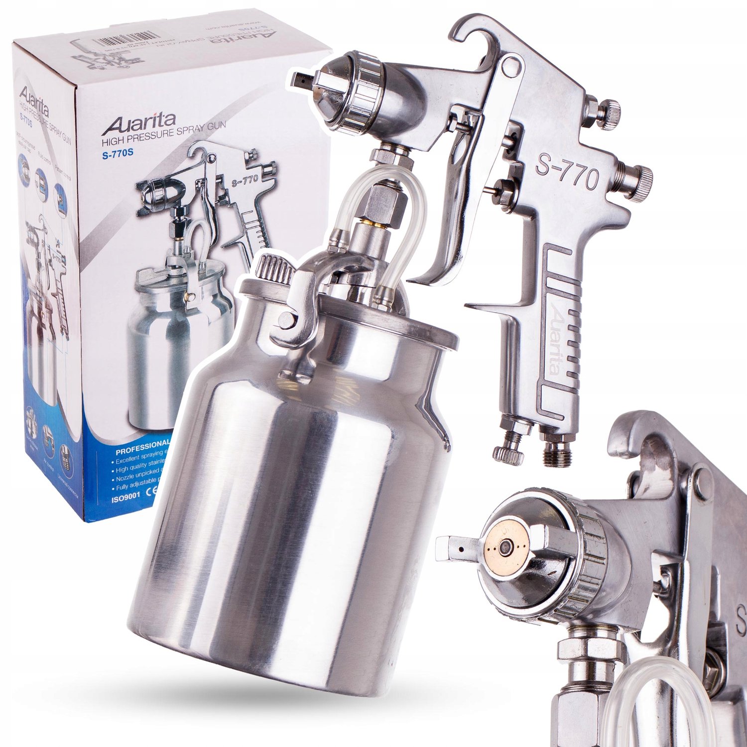Professioneel Spuitpistool 1000ml Tank, 2.5mm Mondstuk