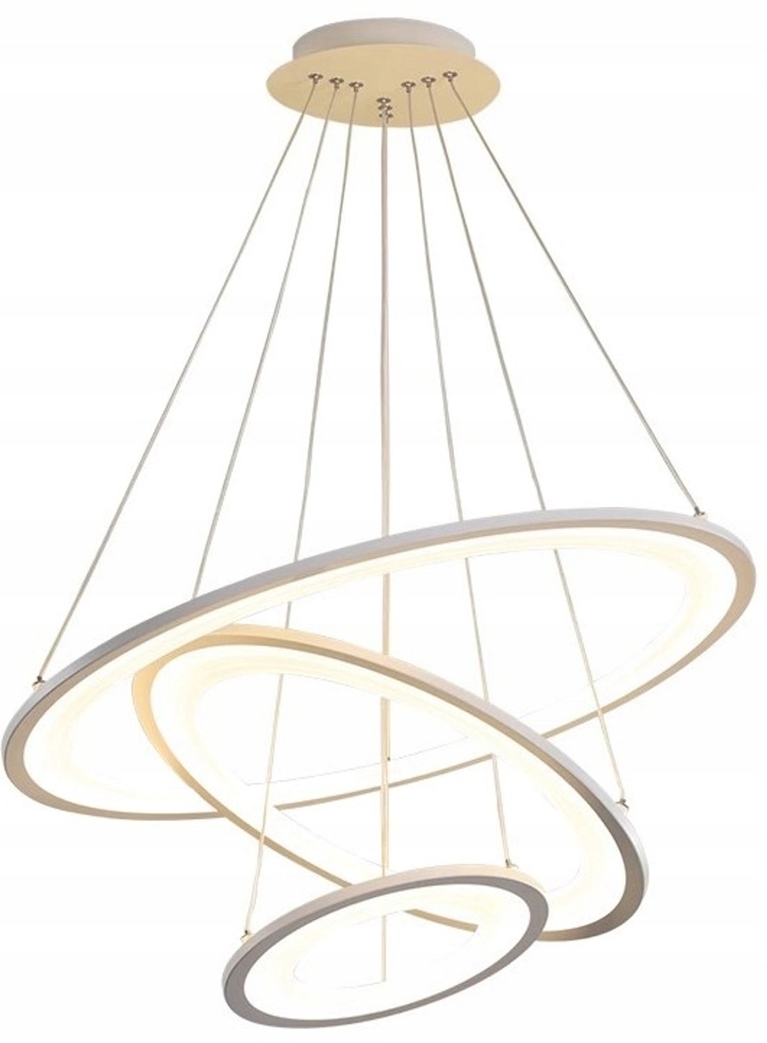 Moderne LED Plafondlamp Abi Wit 60cm 76W Dimbare Kleur Temperatuur