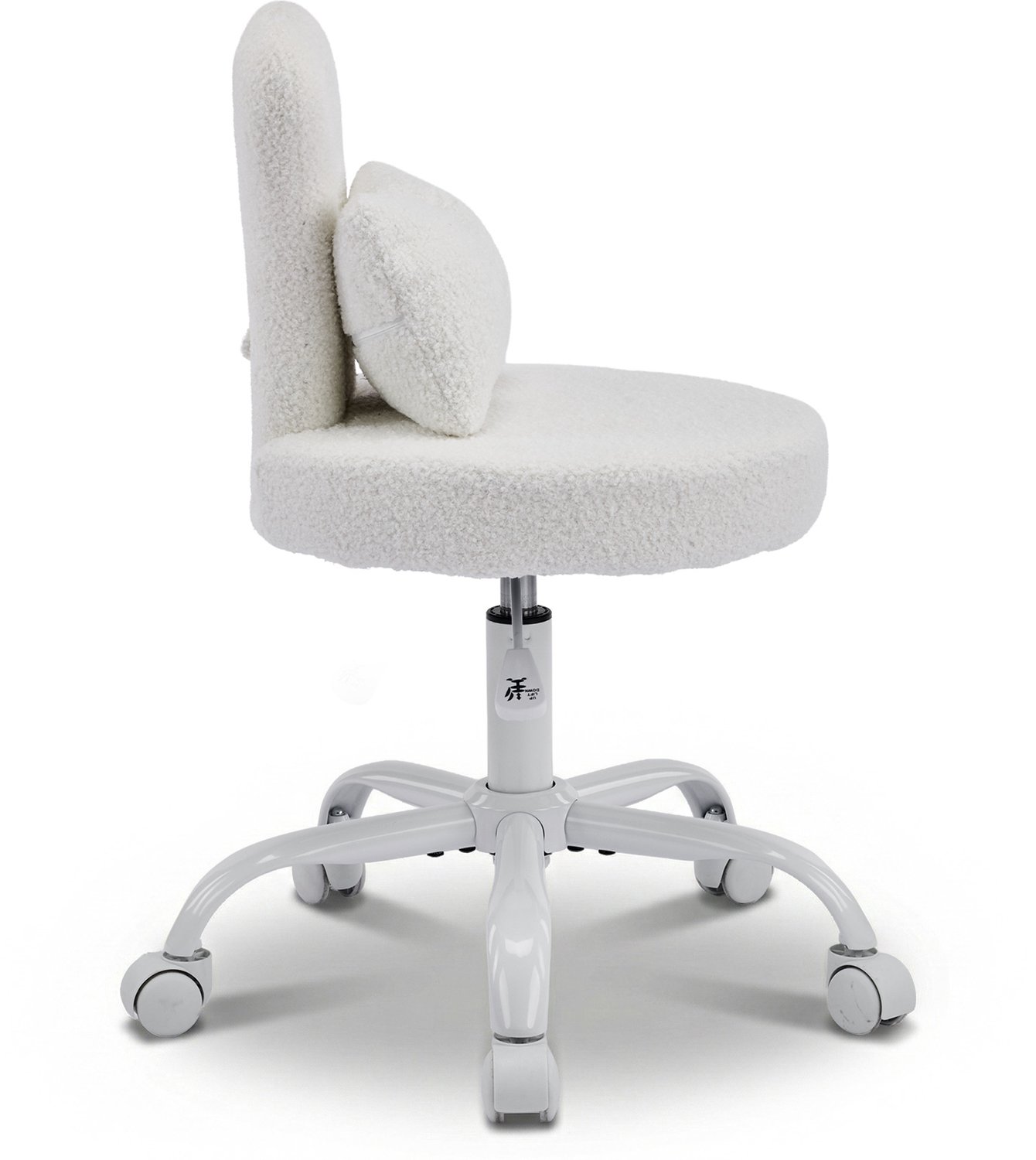 LEADZM-Bureaustoel - Teddy fleece - Bureaustoelen-Schuimstofvulling - In Hoogte Verstelbaar - Voor Werk- en Slaapkamer-Wit