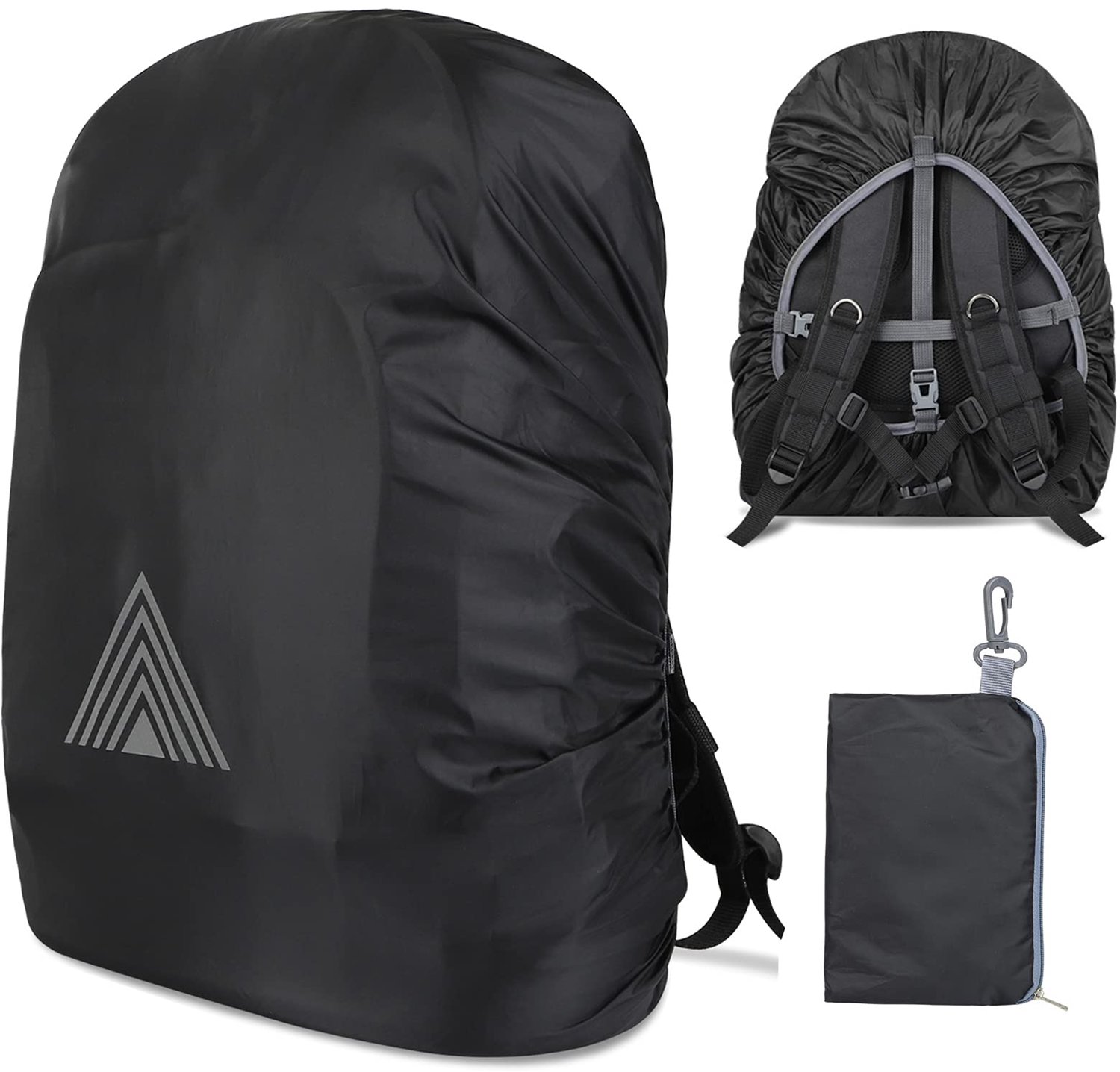 Famanu - Regenhoes voor Rugzak 15-75L - Bescherming tegen regen en vocht - Waterdicht polyester met reflexstrepen - Geel 1 stuk