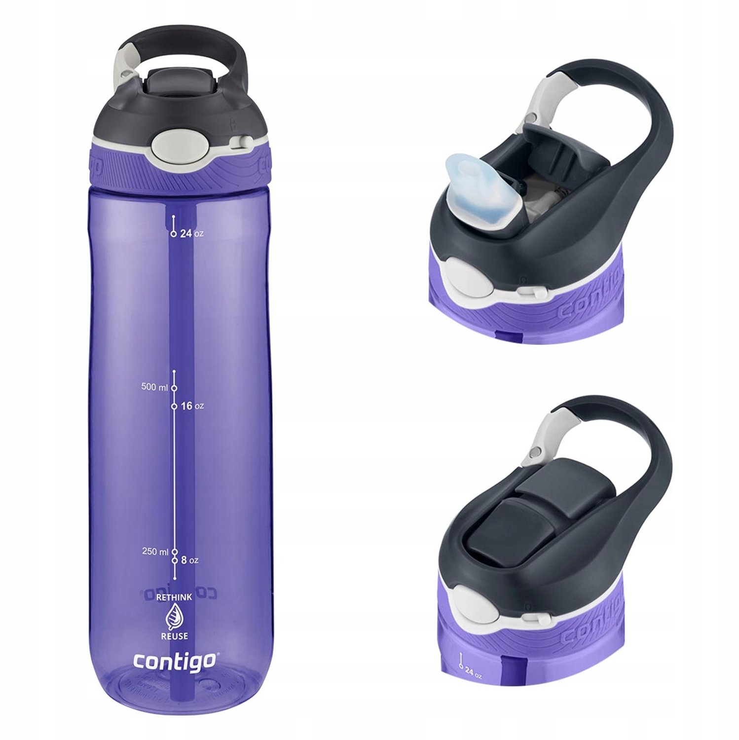 Merkloze Tritan Waterfles met Rietje - 720ml - Lekvrij