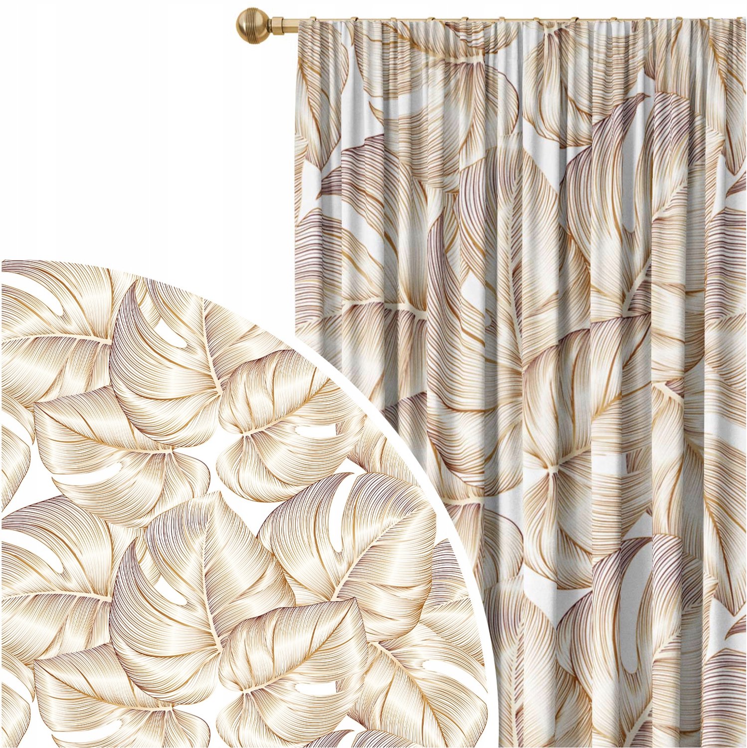 Kant-en-klare gordijnen 140x270cm met plooiband, 100% polyester