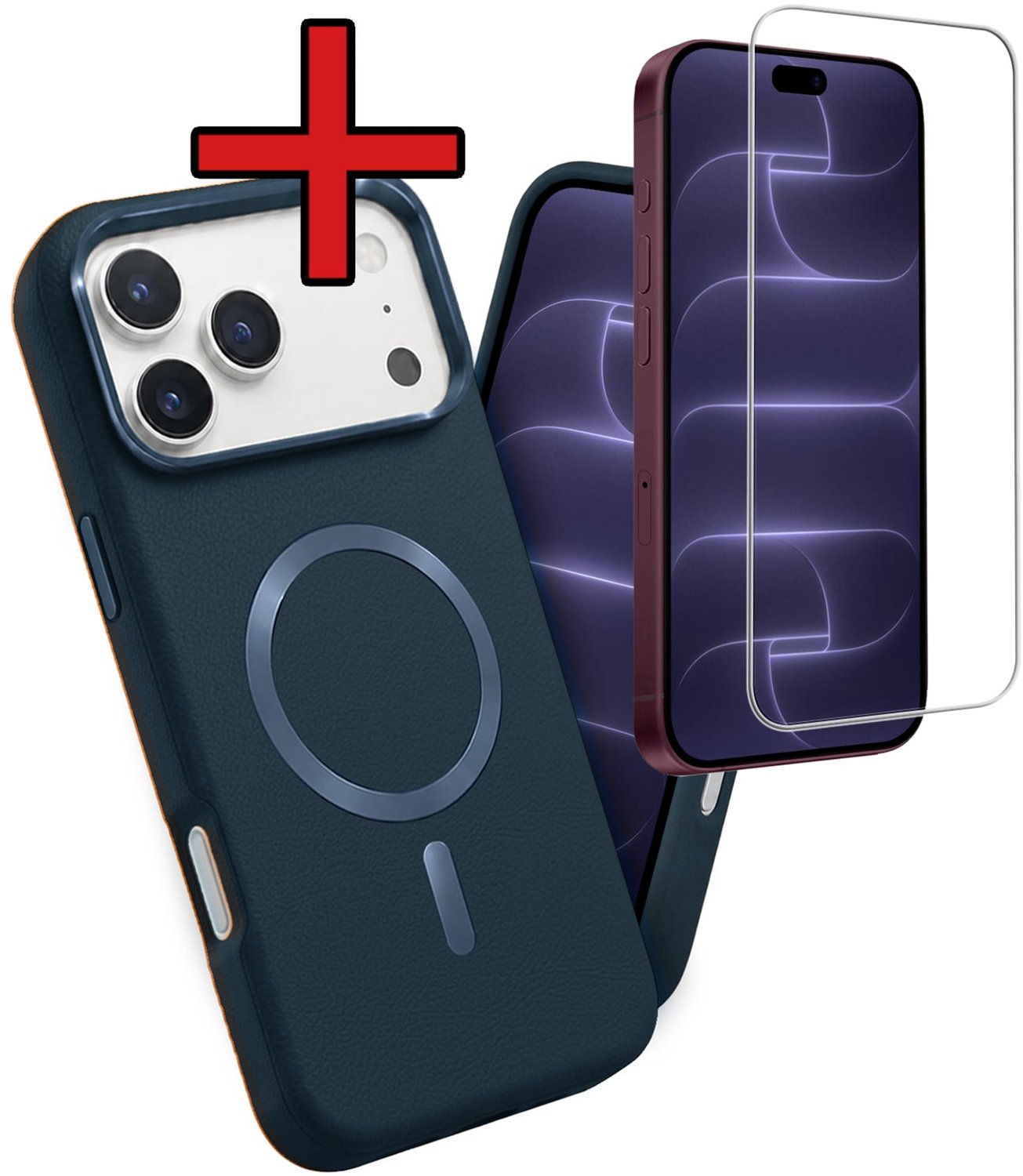 Hoesje - Met Screenprotector - Geschikt voor Apple iPhone 18 Pro Max - Magsafe Compatible - Leer Look - Sterk & Shockproof - Shock Proof Case - Back Cover - Telefoon Hoes - Telefoonhoes - Bruin