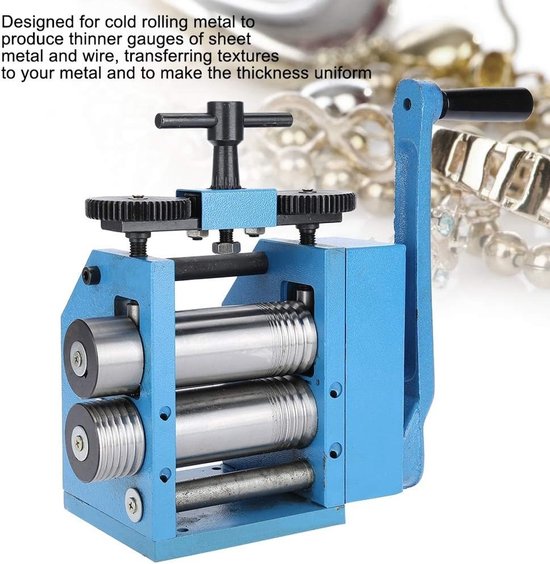 Combinatierollende Molen voor Sieraden, Tafelpers voor Edelmetalen en Gereedschap, Blauw — afbeelding 3