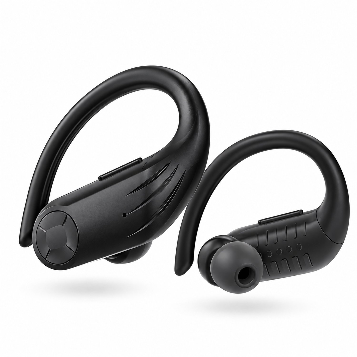 DrPhone AeroTalk B5 – Bluetooth 5.0 Headset Earphone met Oorhaak – Microfoon – 14mm Speaker – Laadstandaard – Zwart