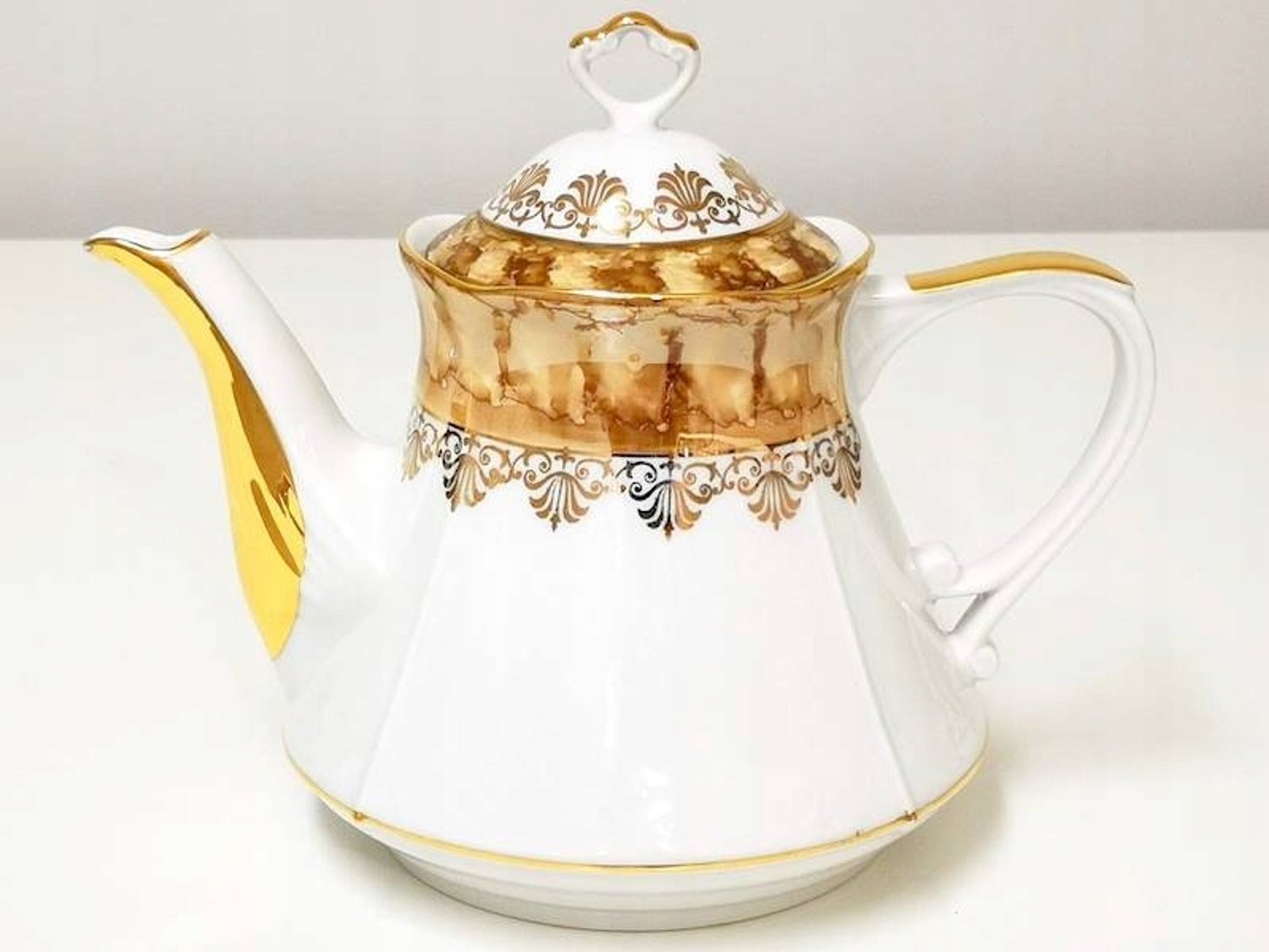 Malcer Kamelia Theepot 600 ml Porselein Bruin & Goud