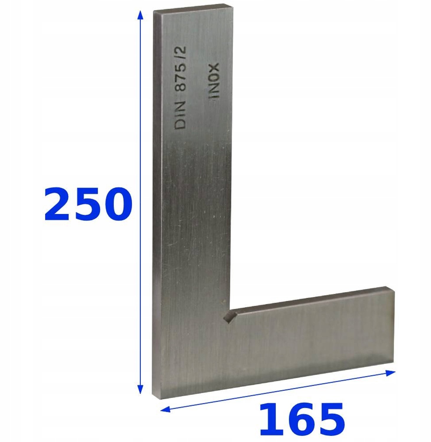 Merkloos Hoek 250x165mm Inox DIN875 Klasse 2