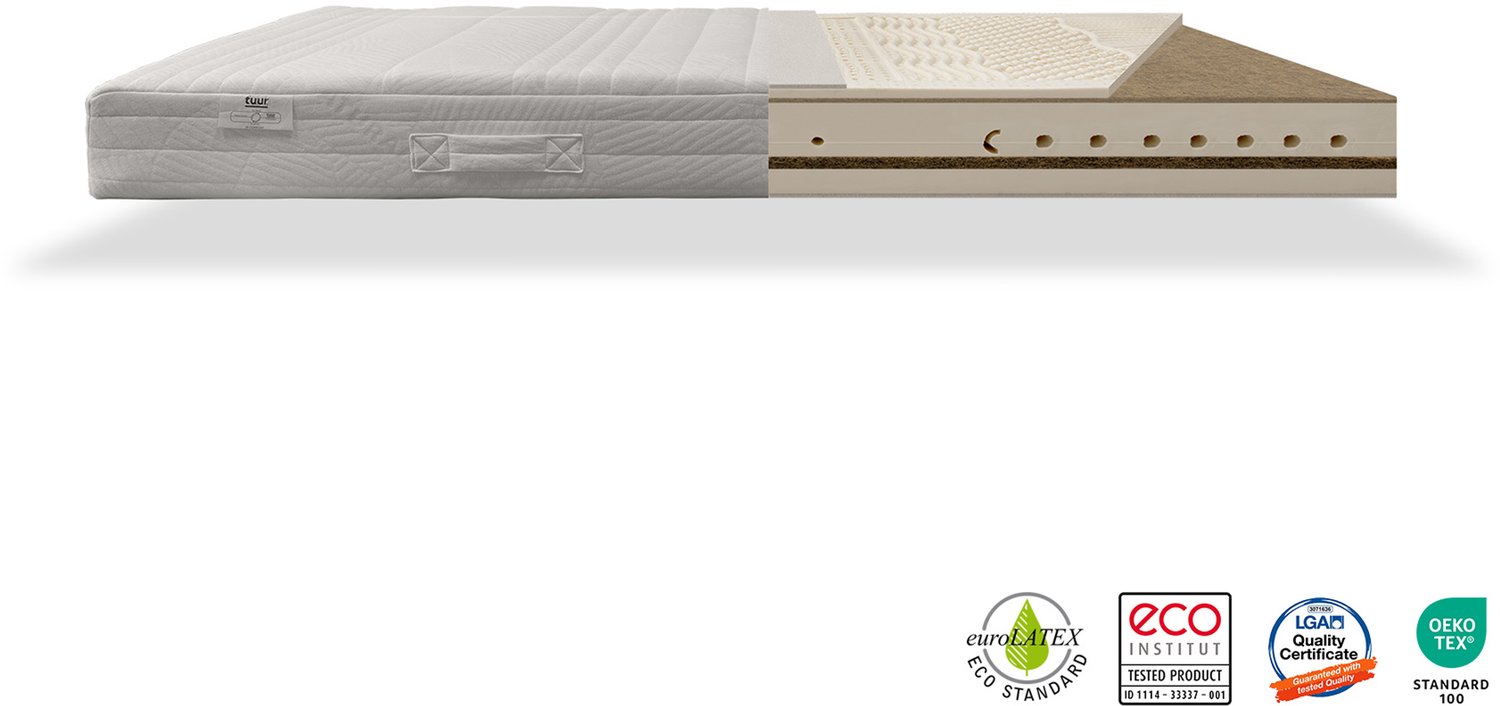 Tuur Original Plus Matras 90x200x21 cm - Natuurlatex - Medium-Stevig Wit