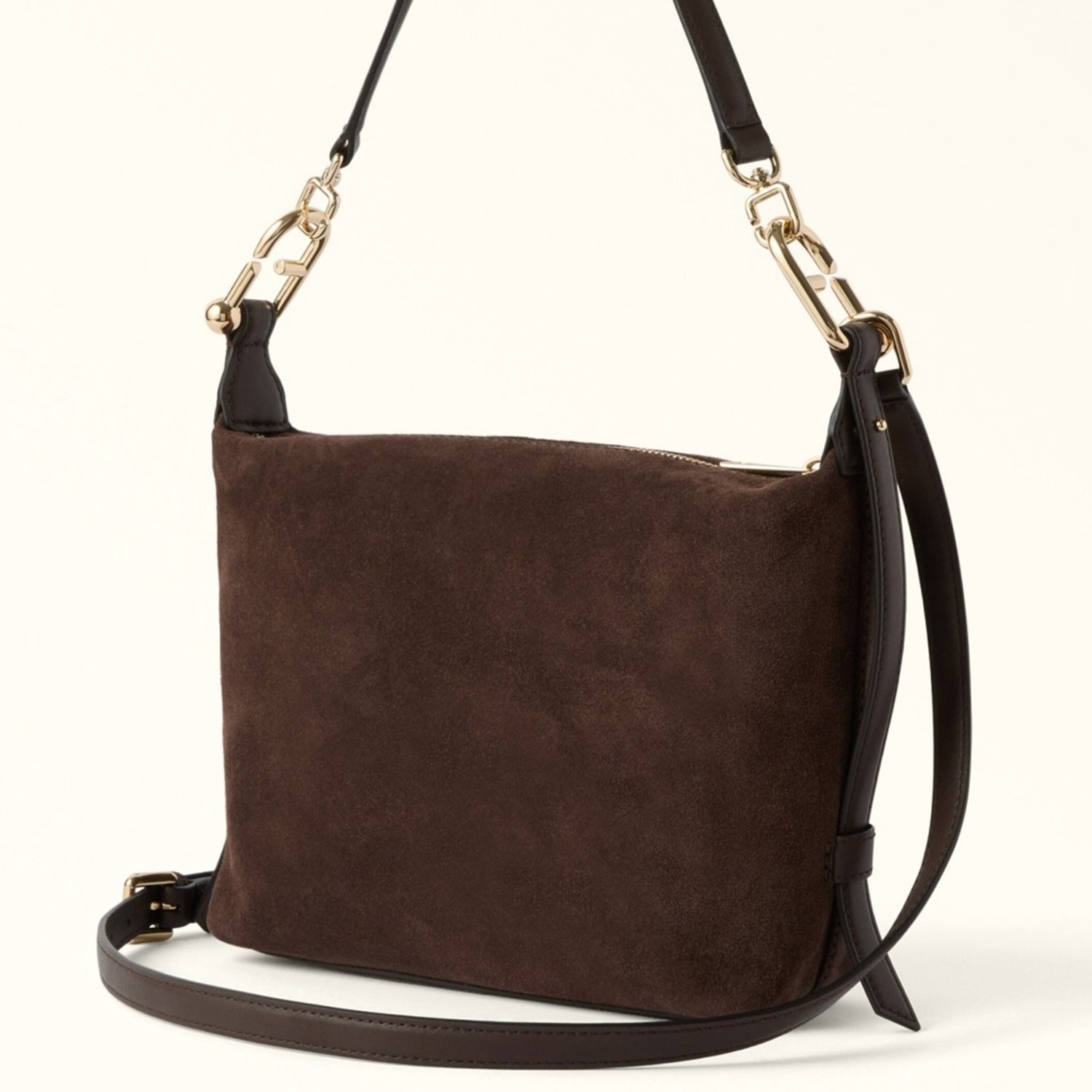 FURLA Leren schoudertas handtas Tonie Mini Hobo Toni Cioccolato donkerbruin