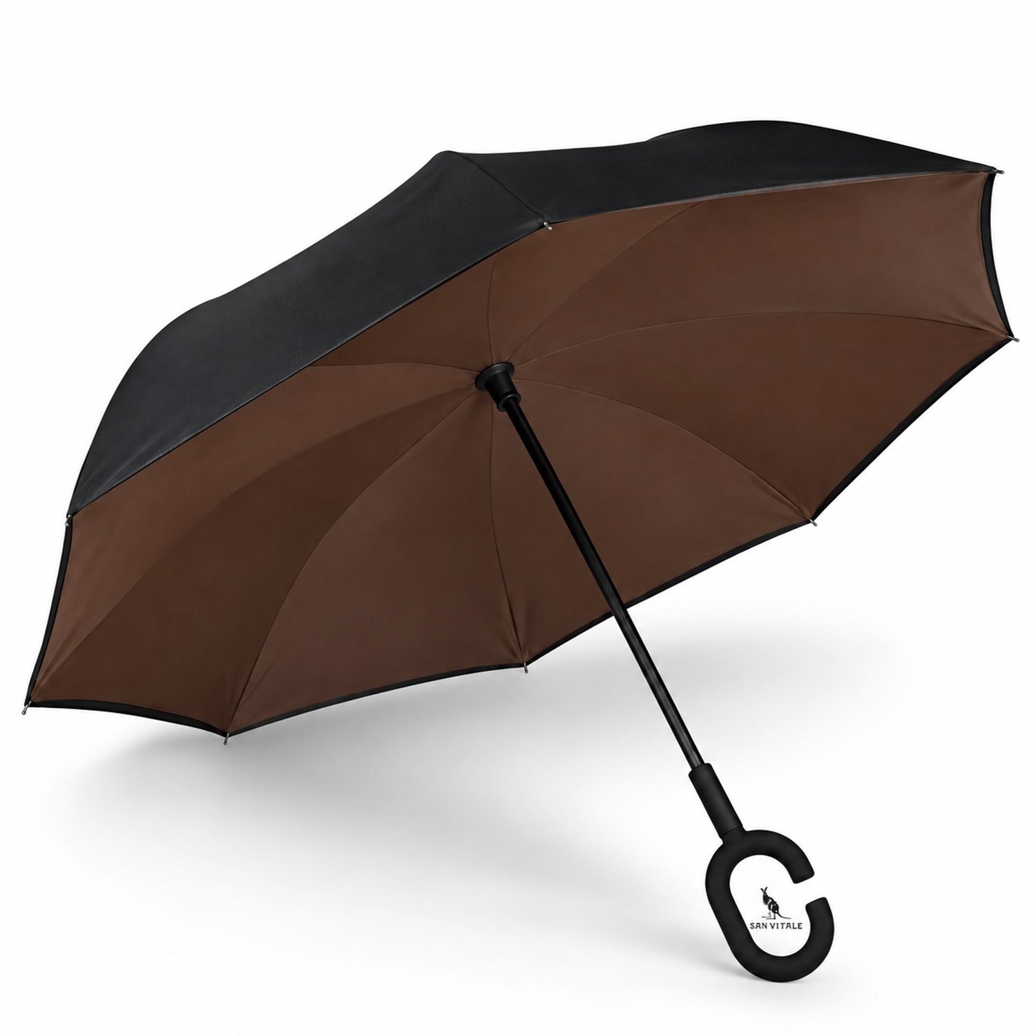 San Vitale® - Unieke reversible Windproof Paraplu - Paraplu opvouwbaar - Paraplu's - Bruin