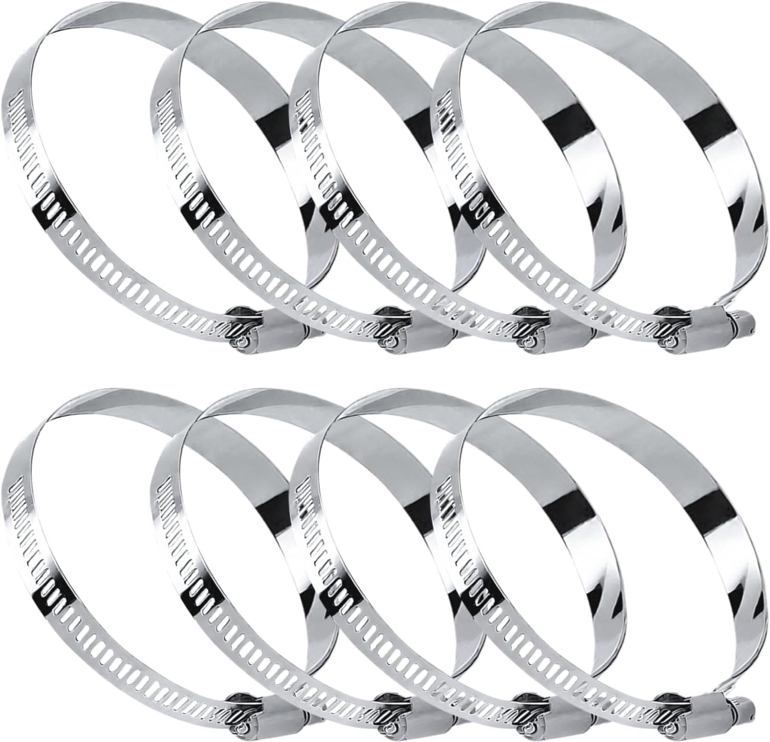 8 Stuks RVS Slangklemmen 80-100mm Verstelbare Slangklemmen Set voor Auto, Industrie en Tuin, Duurzame Klemmen voor het Bevestigen van Slangen en Buizen