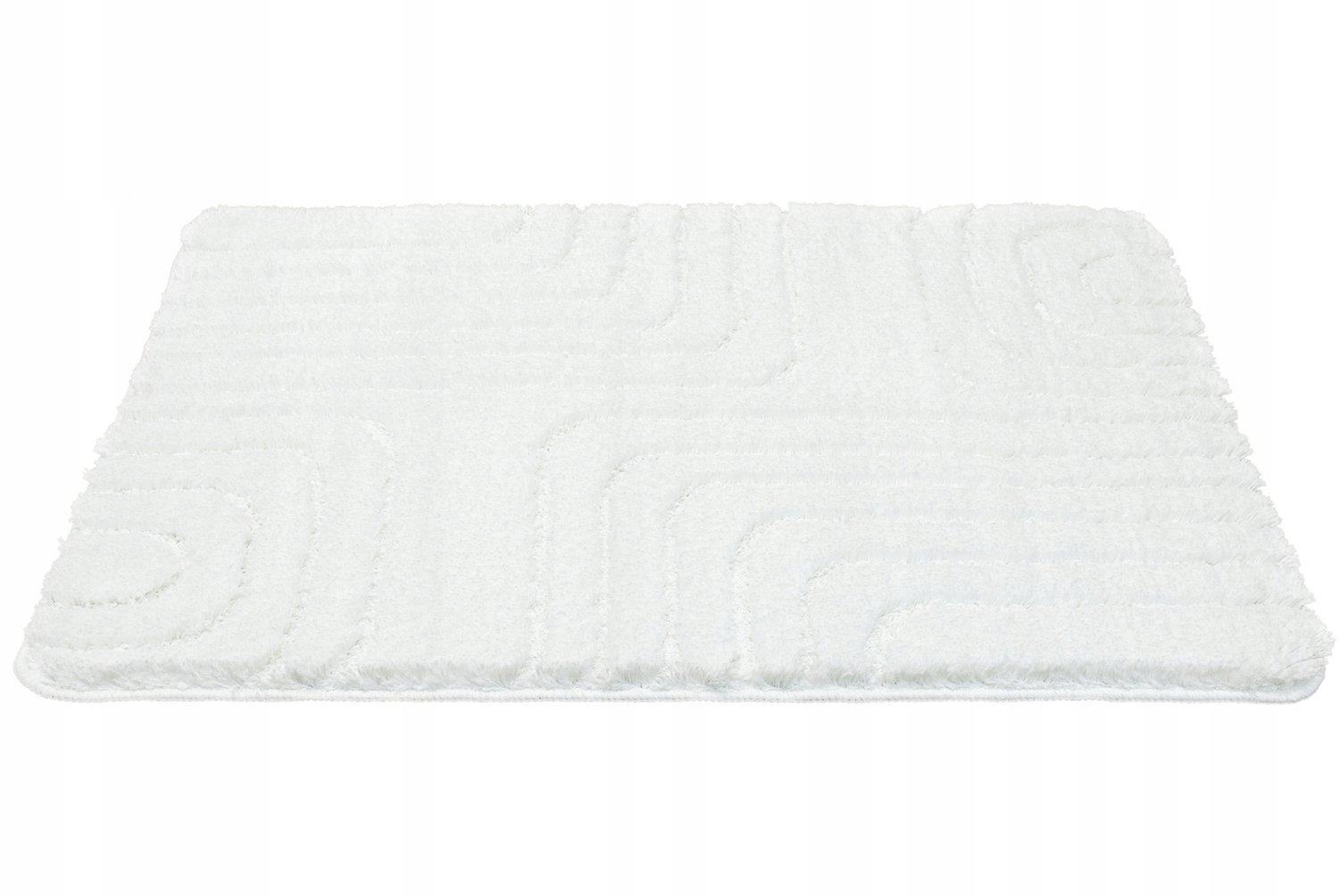 Aroya Wit Badkamermat 50x80 cm - Antislip, Zacht, Geometrisch