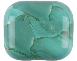 Telestore - hoesje geschikt voor AirPods 5 en AirPods 4 hard case cover - marmer patroon groen - TPU hoesje Beschermhoes - AirPods 5 en 4 Cover - AirPods 5 / 4 hoesje - Geschikt voor Apple AirPods 5 en AirPods 4