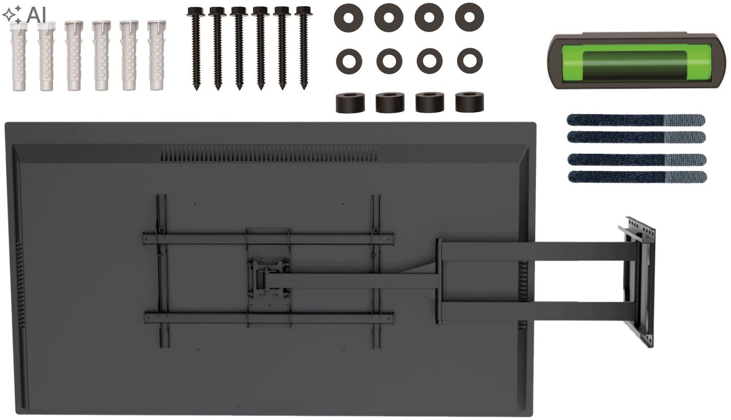 Merkloos TV-muurbeugel 107cm, 32-75 inch, draaibaar & kantelbaar