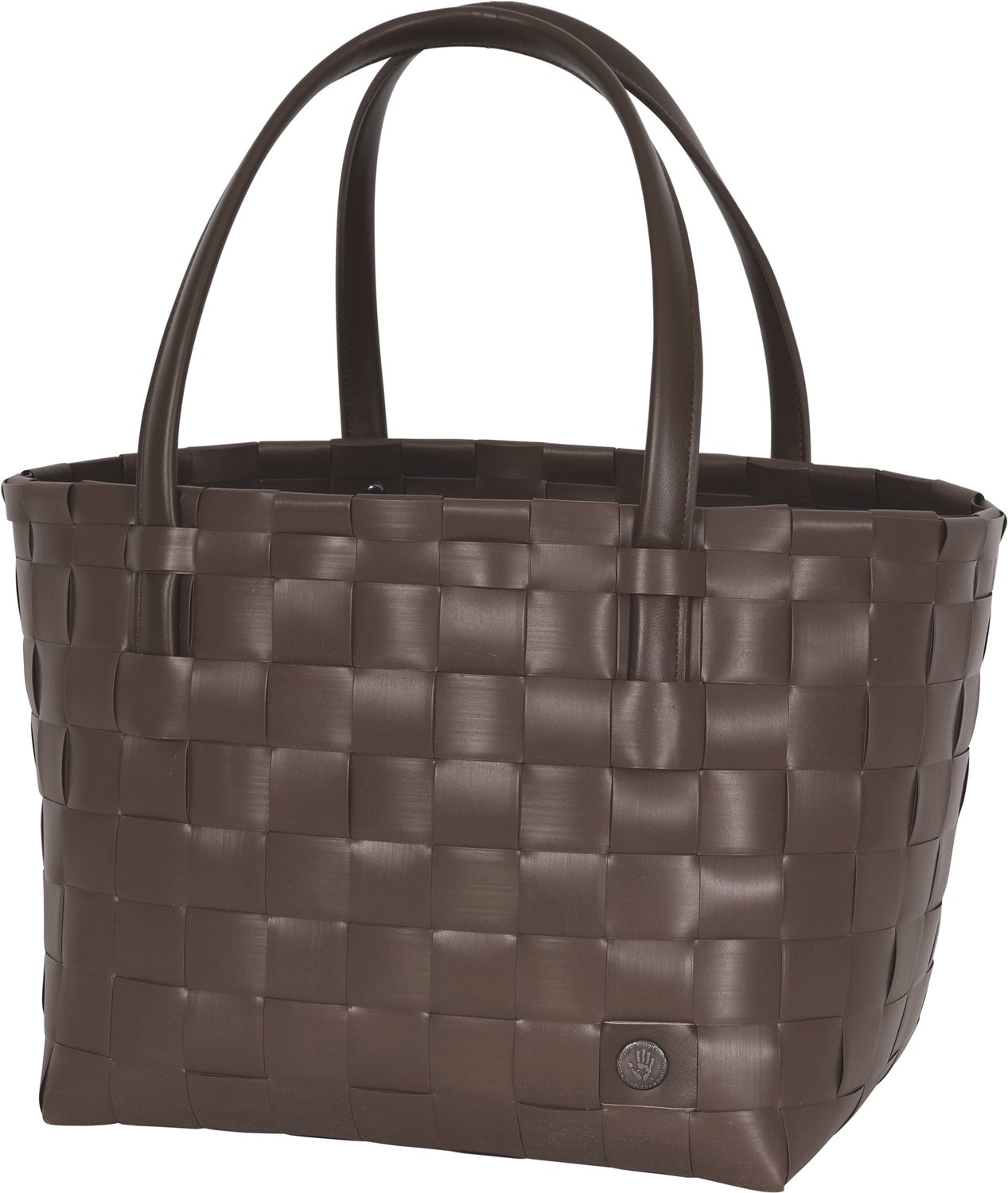 Handed By - Duurzame handgevlochten boodschappentas met luxe zachte hengsels - Shopper - Weekendtas - Strandtas - Sporttas - Color Match - Bruin - cedar brown