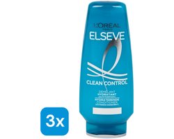 3x 200 ml L'Oréal Elseve conditioner Clean Control