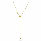 Victoria Valenza collier - Y - Strik - 49,5 cm - Goudkleurig - Roestvrij staal