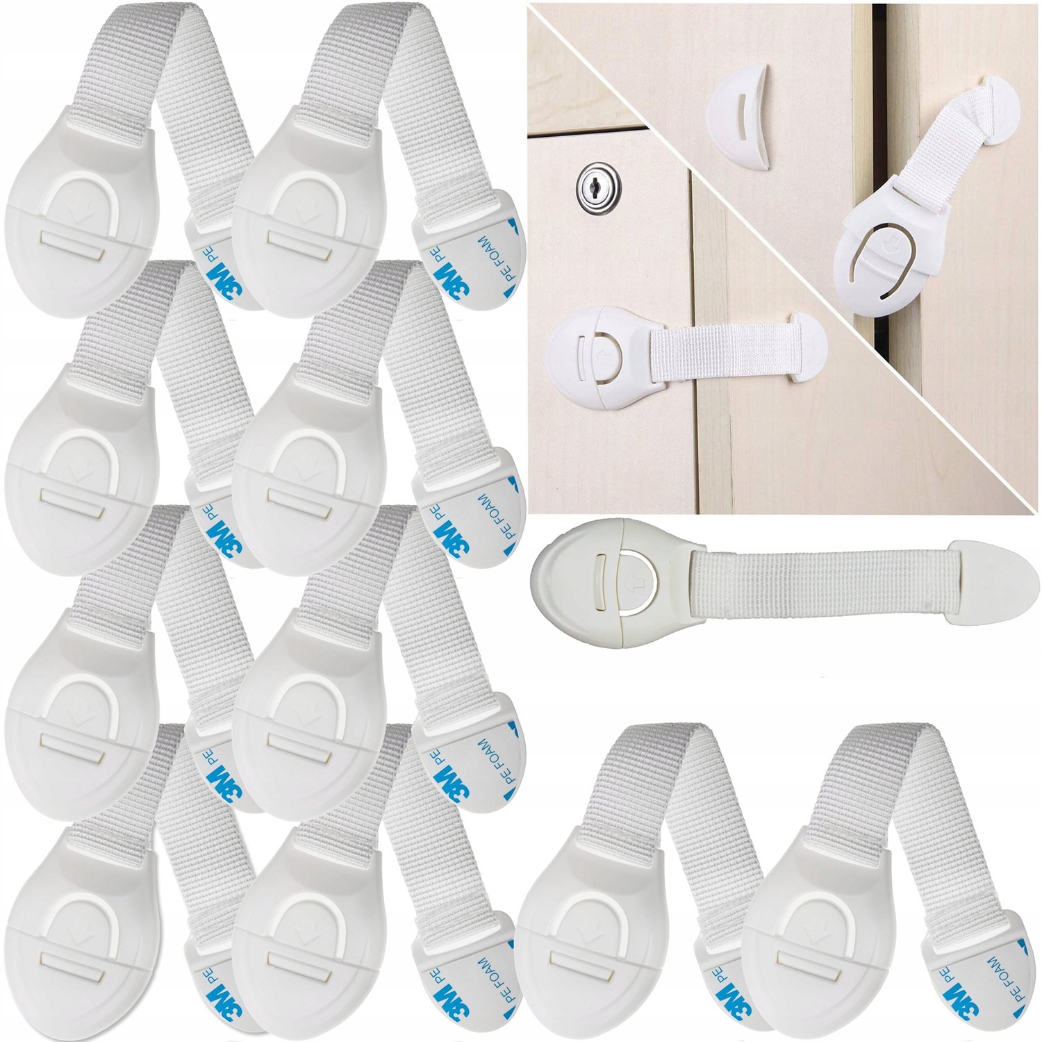 Kinderveilige Kastsloten & Ladesloten - 10 Stuks Wit