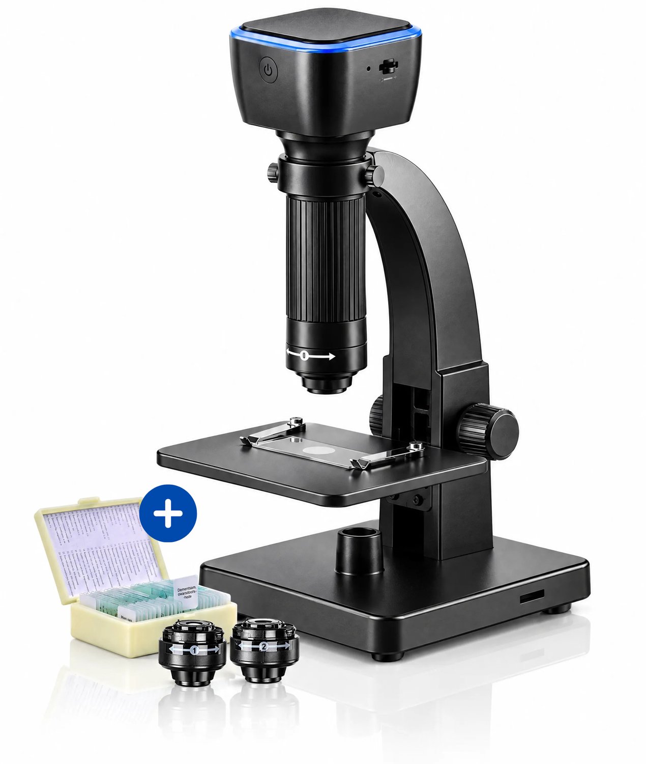 Bol.com Zoomble® Digitale Microscoop met 25 Preparaten & Camera – 500x/2000x Zoom – Beeld op Scherm via App - E-book Microscopie... aanbieding