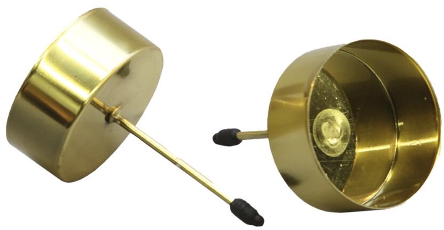 Othmar Decorations Theelichthouders stekers - 4x -goud - 5 cm -metaal - voor kerststuk