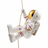 Astronaut Wanddecoratie – Ruimtevaarder aan Touw – Kinderkamer – Wit