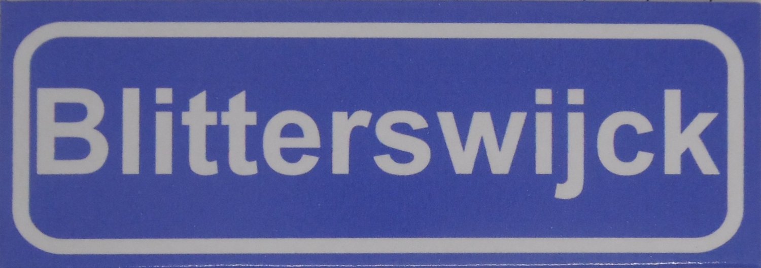 Souv© - koelkast magneet - plaatsnaam bord - kombord - souvenir - koelkastmagneetje - relatiegeschenk Blitterswijck