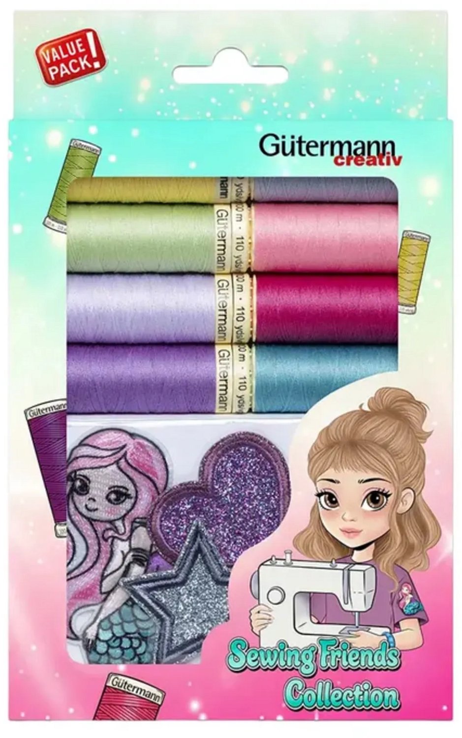 Gutermann Garen 8 klosjes + 3 applicaties