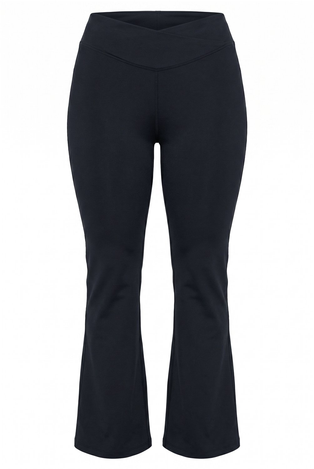 Ulla Popken - Dames - Yoga-legging bootcut slim fit elastische tailleband - Zwart - Maat 46+