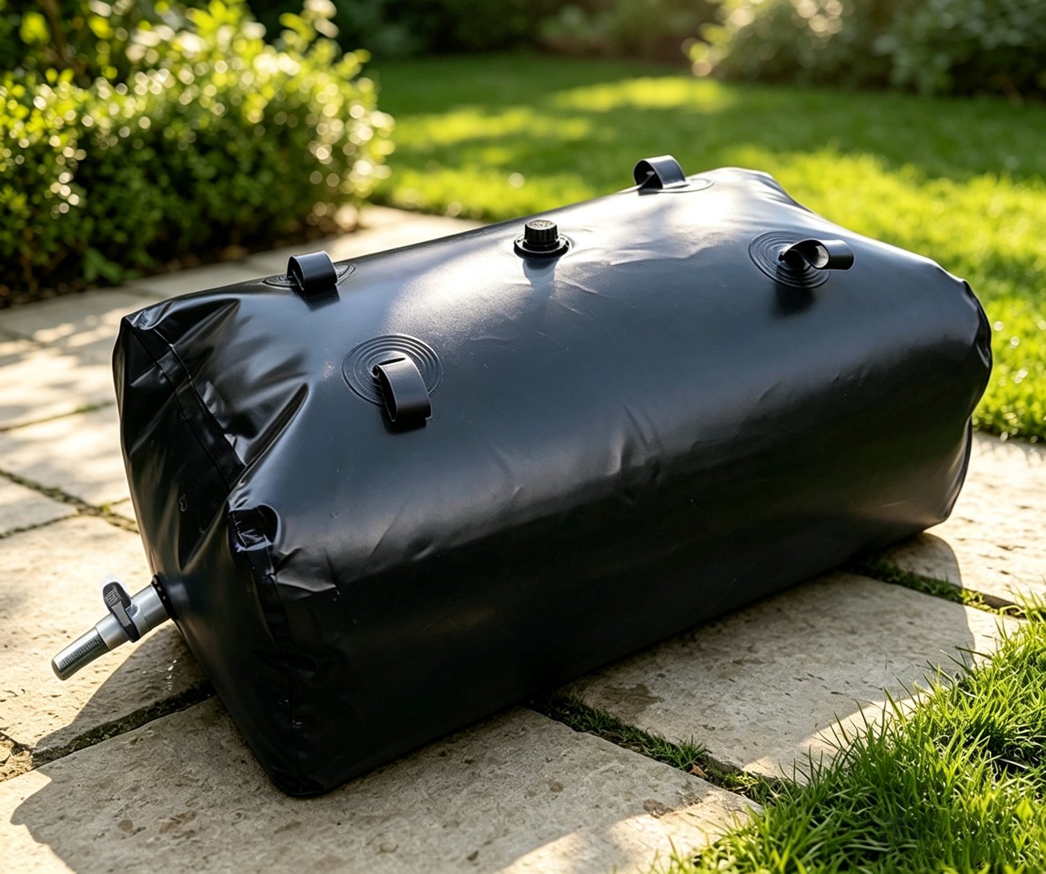 Opvouwbare draagbare waterzak van 400 liter blauw brand en droogtebestendig geschikt voor noodwateropslag in campers en laadbakken van vrachtwagens afmetingen100*80*50cm blauw