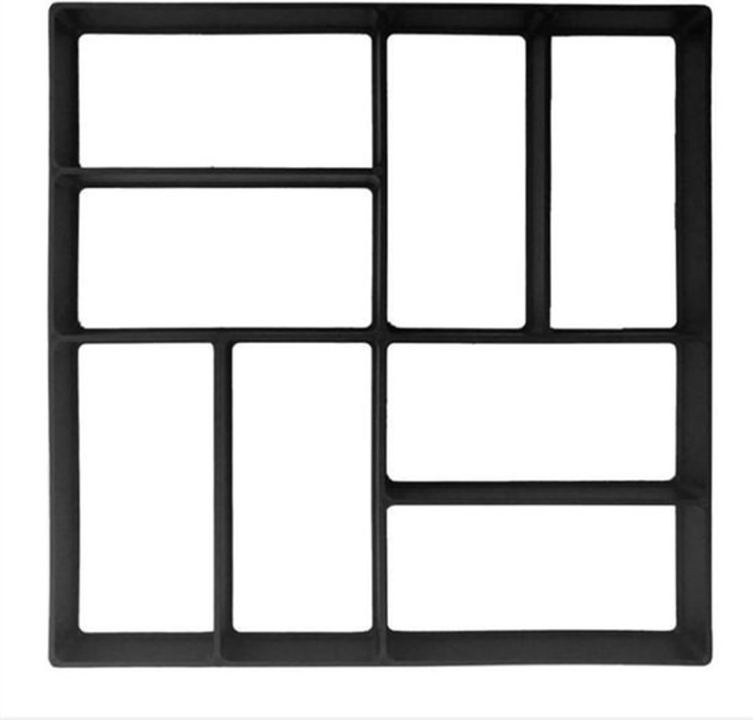 Betonmal voor tuinpad - Stoeptegelmal - Voor het aanleggen van een tuin - Herbruikbaar plastic - 40 x 40 x 2 cm - Zwart